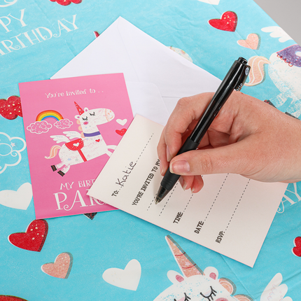 Unicorn Party Invites & Envelopes - 16 Pack