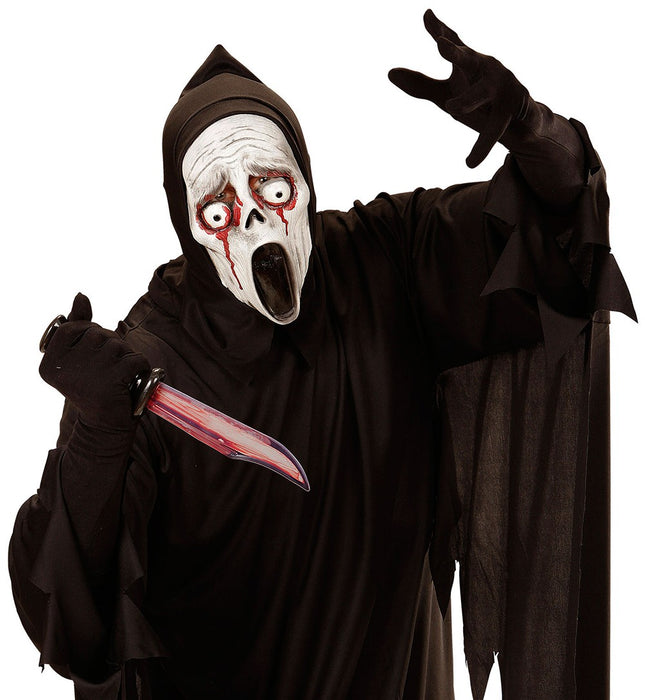 Adult Halloween Bleeding Eyes Screaming Ghost Hooded Mask