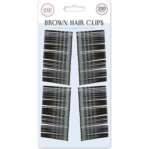 Brown Hair Grips - 200 Pack