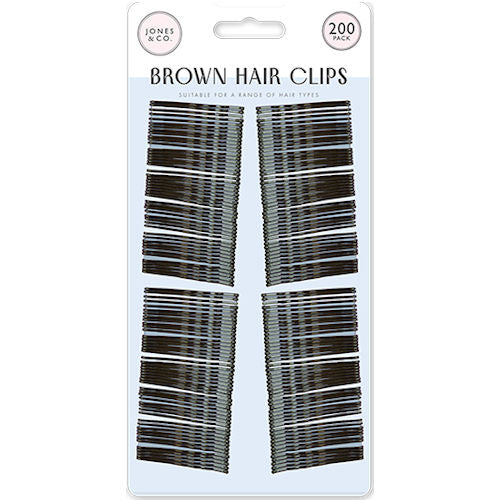Brown Hair Grips - 200 Pack