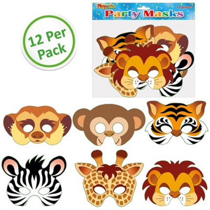 Cardboard Jungle Masks - 12 Pack