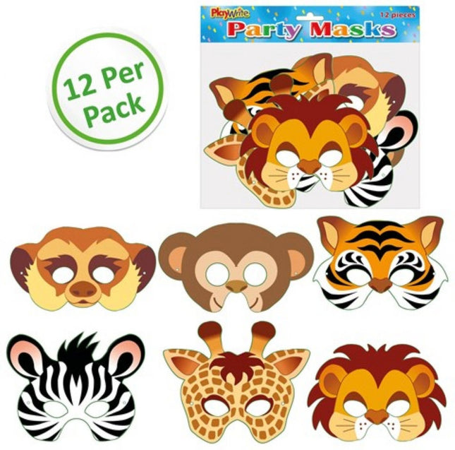 Cardboard Jungle Masks - 12 Pack