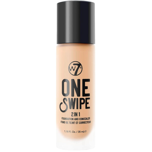 W7 Cosmetics One Swipe 2 In1 Foundation & Concealer Fresh Beige - Medium Coverage Natural Finish Long Lasting