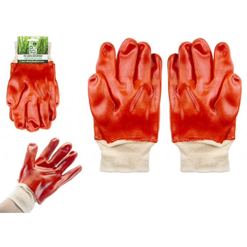 Red Dipped Work Gloves - Protective Grip Hand Safety Gloves