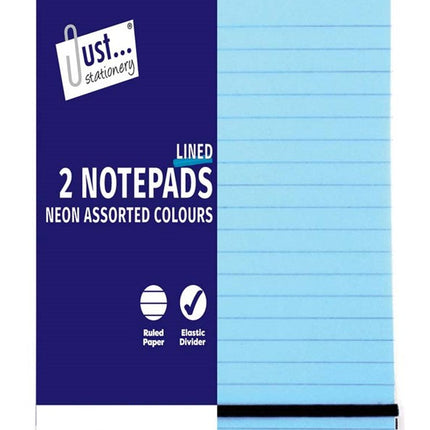 2 Lined Neon Cover 128mm x 176mm Notepads
