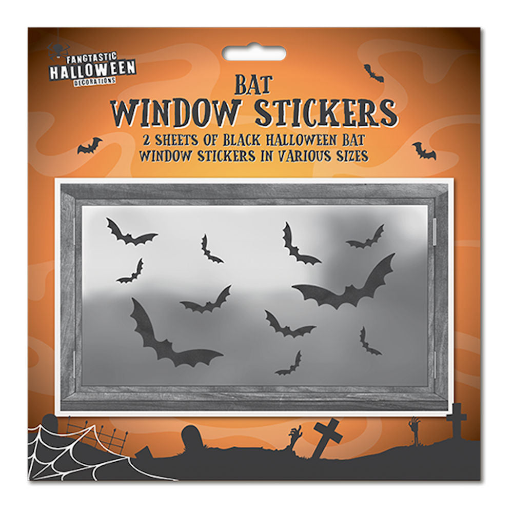 Halloween Bat Window Stickers - 2 Sheets Spooky Festive Haunted House Decoration