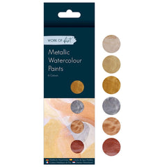 6 Metallic Watercolour Paints