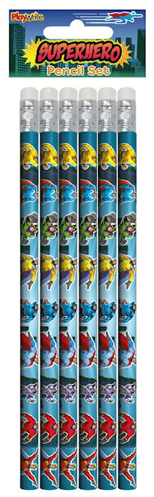 Super Hero Pencils - 6 Pack