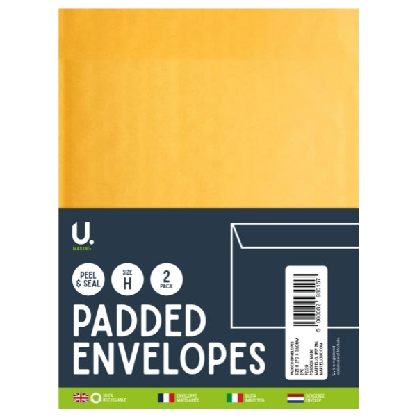 2 Size H Padded Envelopes