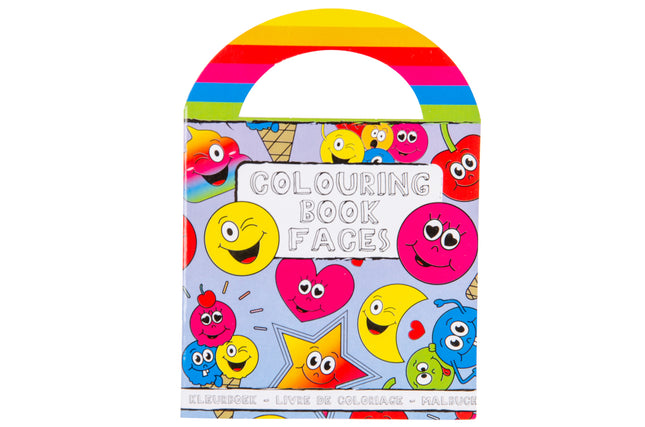Emoji Face Sticker & Colouring Books With Handles - 6 Pack