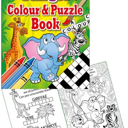 Jungle Colour & Puzzle Books - 6 Pack