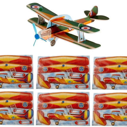 Biplane Twin Wing Plane Gliders - 6 Pack