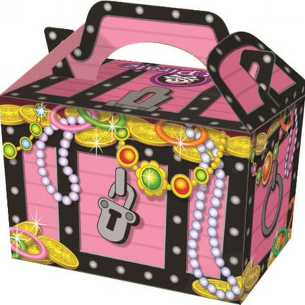 Pink Pirate Treasure Chest Boxes - 10 Pack