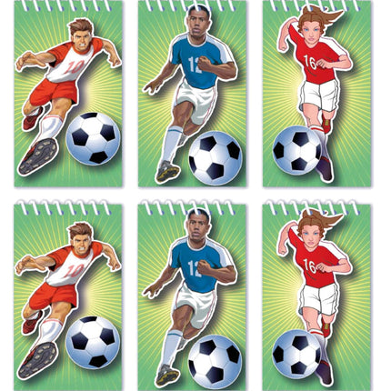 Mini Football Spiral Notebooks - 6 Pack