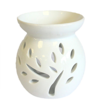 Classic Tree Cut Out Oil Small Wax Burner Melter - White