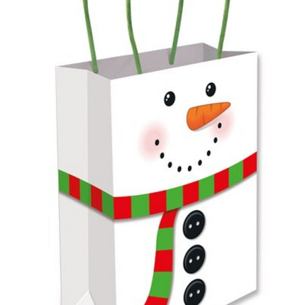 Snowman Paper Handle Bags - 6 Pack