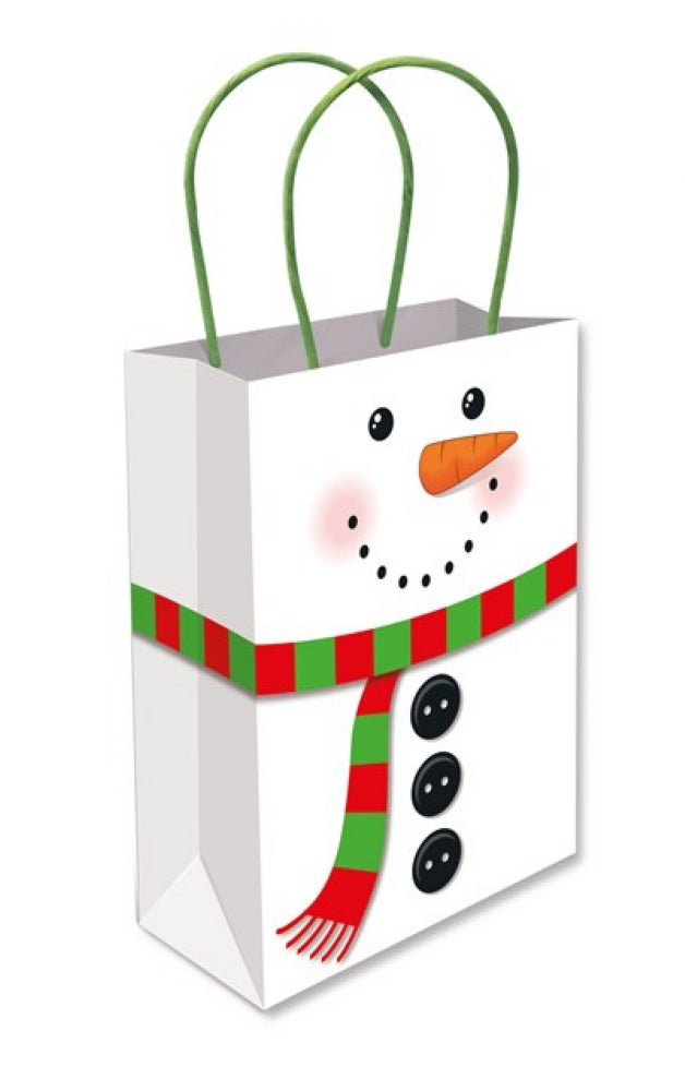 Snowman Paper Handle Bags - 6 Pack