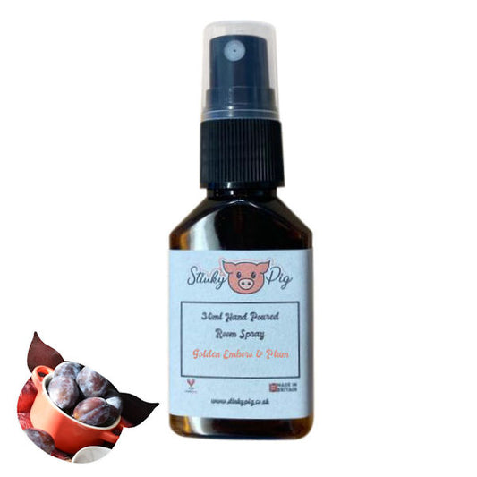 Stinky Pig Highly Scented Small Room Spray - 30ml Golden Embers & Plum