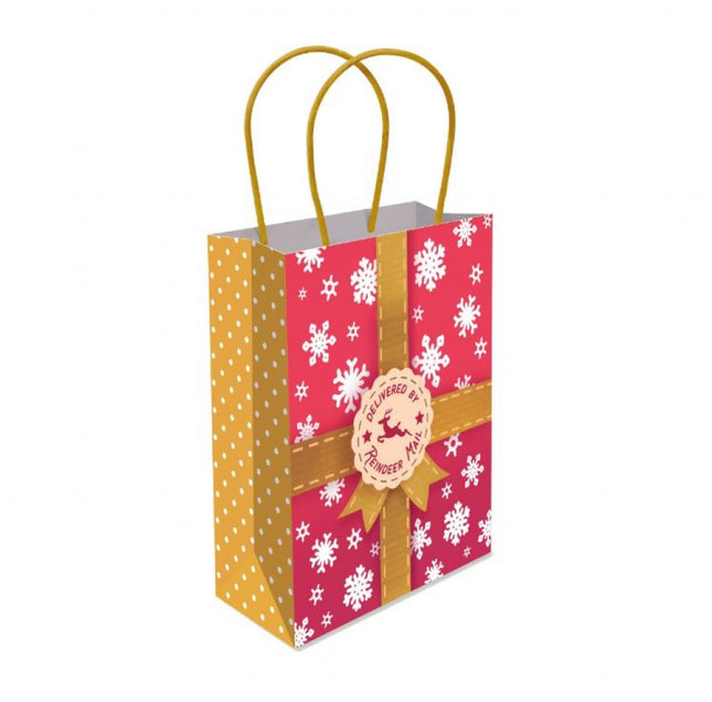 Reindeer Mail Paper Handle Bags - 6 Pack
