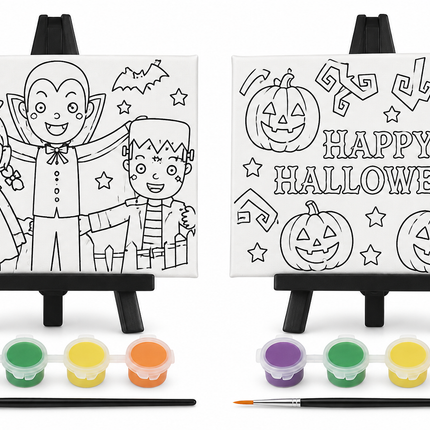 Halloween Paint Your Own Canvas & Stand