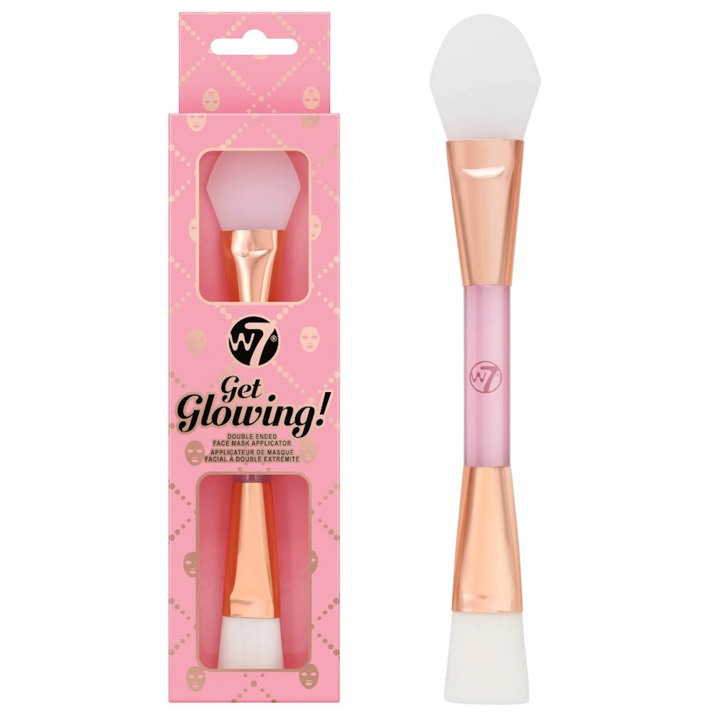 W7 Cosmetics Get Glowing! Double Ended Face Mask Applicator - Dual Sided Precision Tool Smooth Application Easy Clean