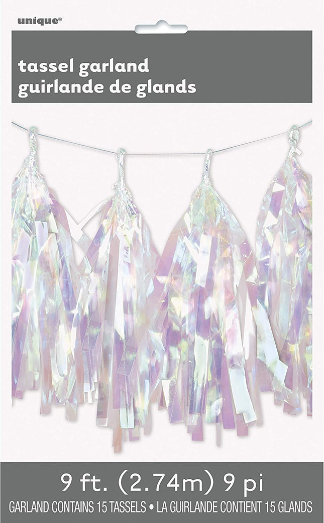 Iridescent Foil Tassel Garland - 9ft