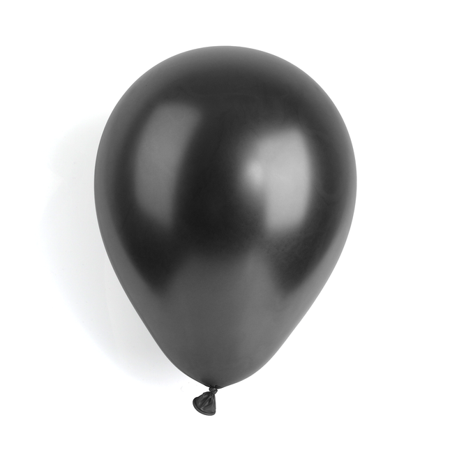 Metallic Black 7" Latex Balloons – 100 Pack