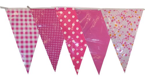 C1004 Pink Shabby Chic Vintage 10m Triangle Bunting