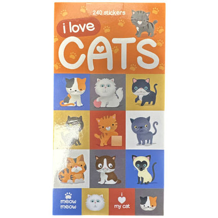 I Love Cats Sticker Book - 240 Stickers