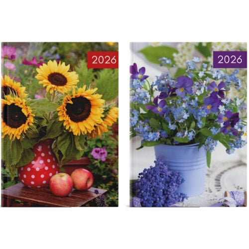 A5 Week To View Floral Patterned 2026 Diary - Assorted