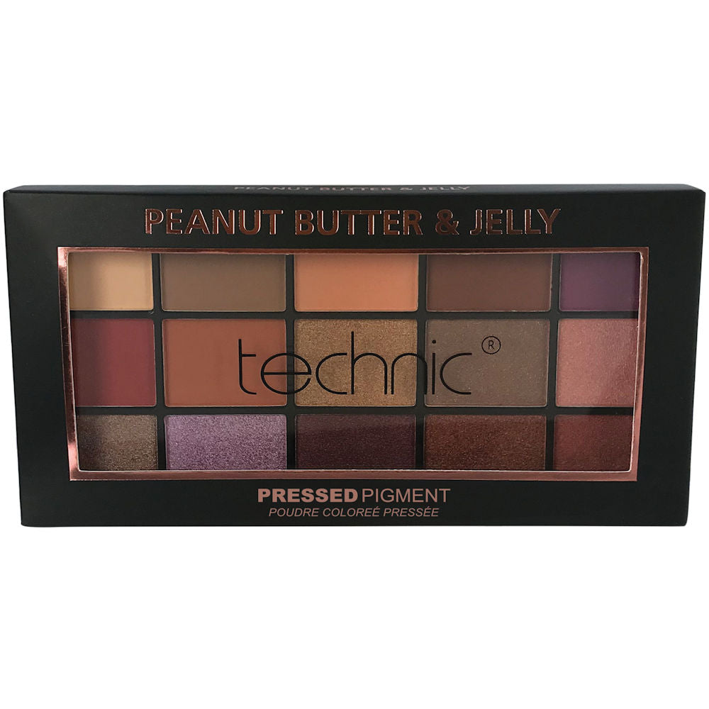 Technic Cosmetics 15 Colour Eyeshadow Palette - BAS7 Peanut Butter & Jelly