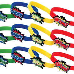 Super Hero Bracelets - 12 Pack