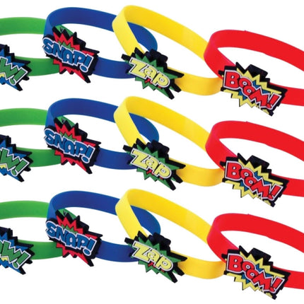 Super Hero Bracelets - 12 Pack