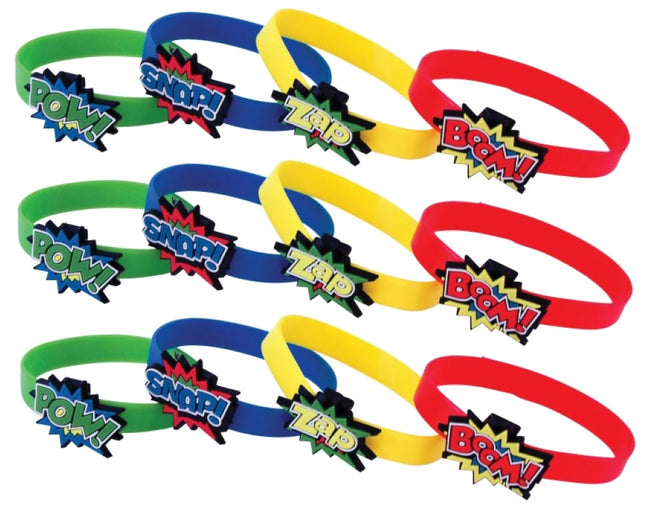 Super Hero Bracelets - 12 Pack
