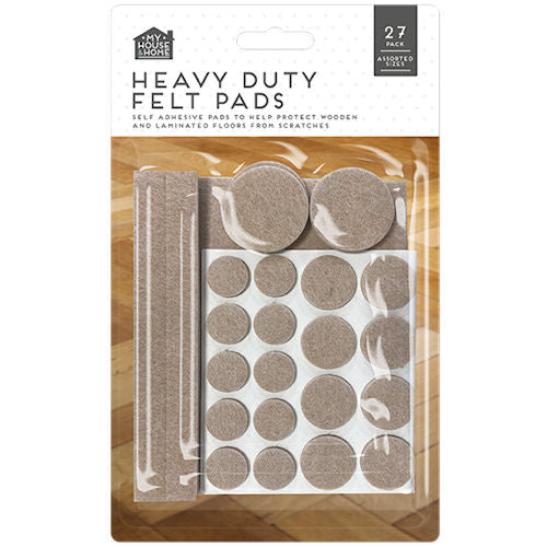 Heavy Duty Felt Pads - 27 Pack Protect Floors Furniture Scratches Scuffs