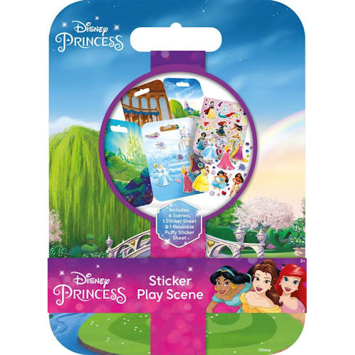 Disney Princess Sticker Play Scene - Enchanting Scenes Sticker Sheet Reusable Puffy Sticker Sheet