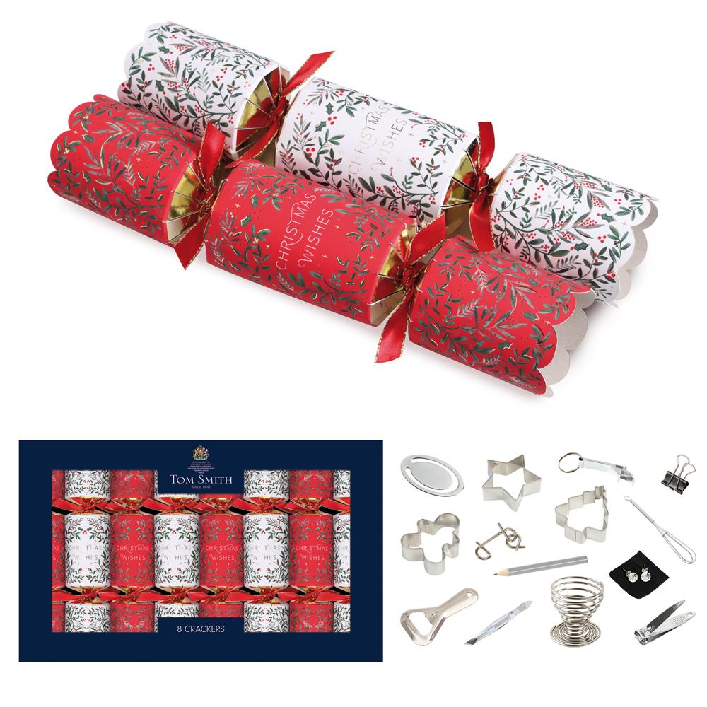 Tom Smith Traditional Deluxe 8 Pack 14 Inch Crackers - Classic Elegant Christmas Crackers Festive Gatherings