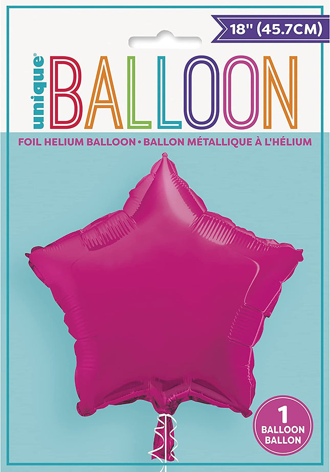 Hot Pink 18" Star Foil Balloon