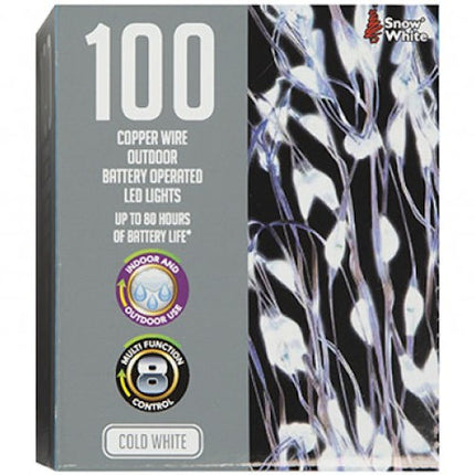Outdoor Copper Wire Lights - 100 Pack Cold White LED