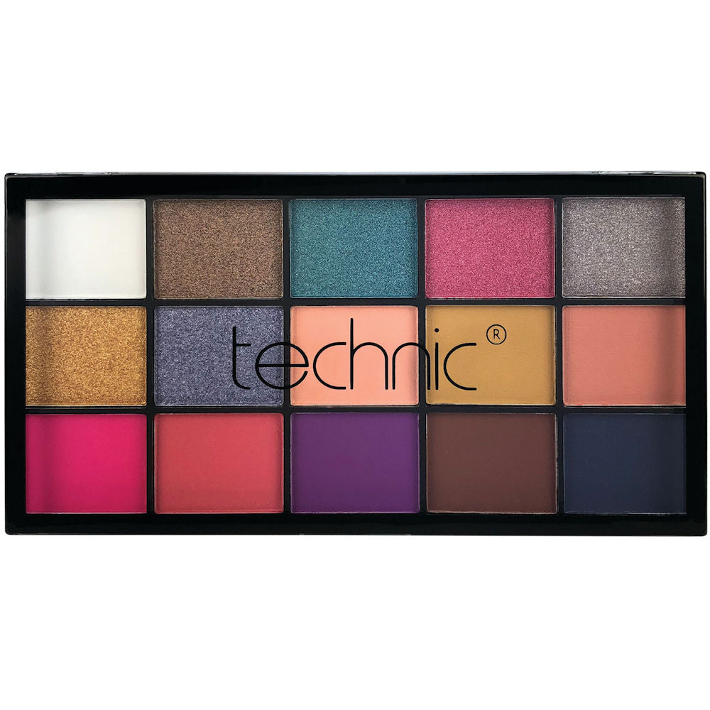 Technic Cosmetics 15 Colour Pressed Pigment Eyeshadow Palette - Vacay