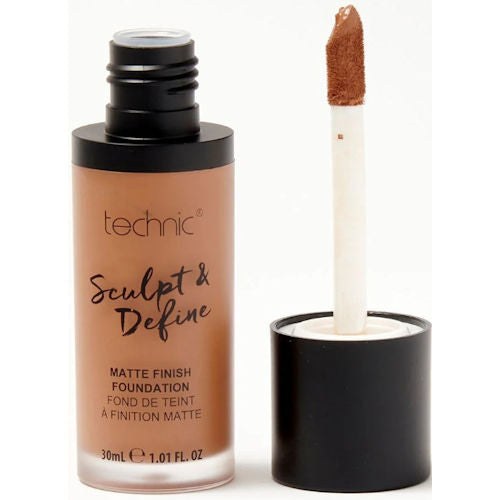 Technic Cosmetics Sculpt & Define Matte Finish Medium To Full Coverage Foundation - Mocha