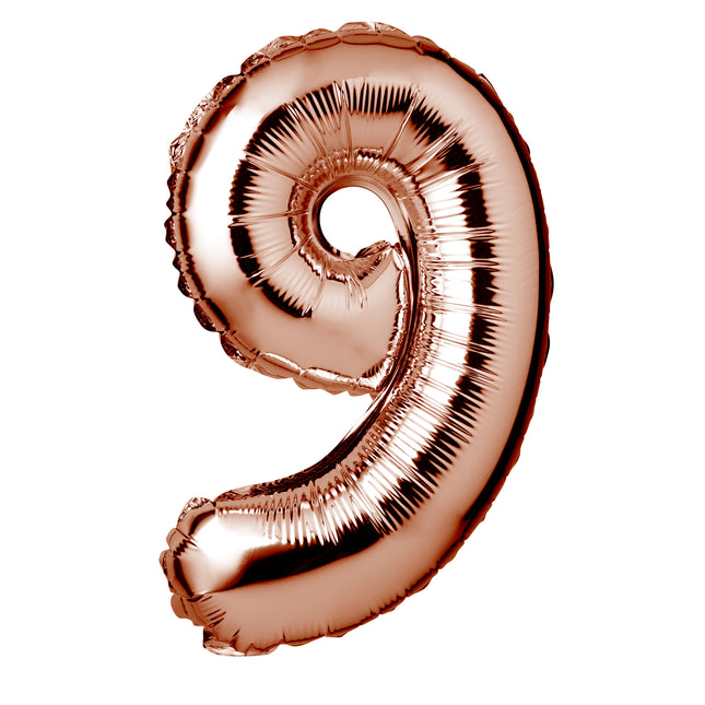 Large Rose Gold Foil "Number 9" Balloon – 34 Inch