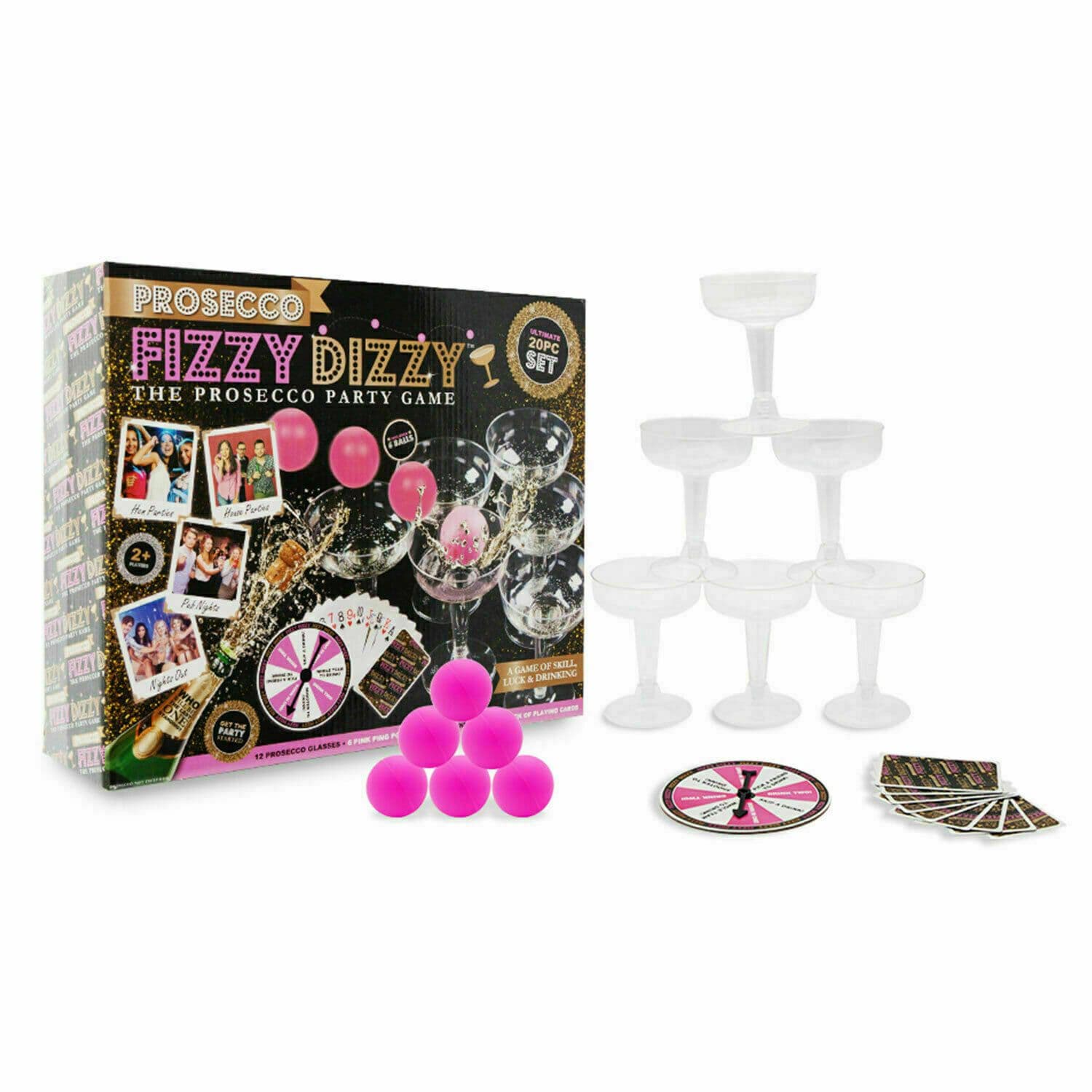 Prosecco Fizzy Dizzy Pong Christmas Fun Party Game