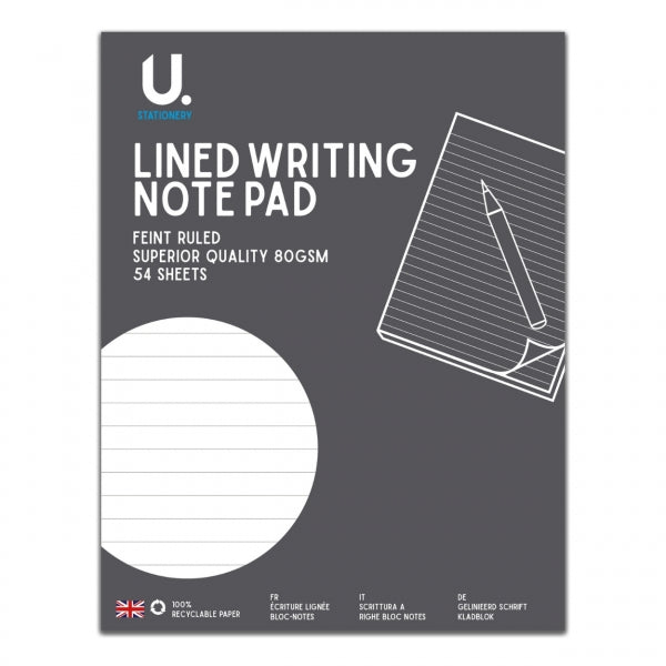 60 Sheet Lined Writing Pad