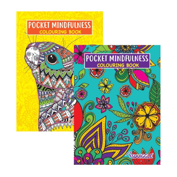 A6 Pocket Colouring Book Mindfulness – Assorted Designs for Relaxation & Stress Relief | Portable & Ideal for Travel