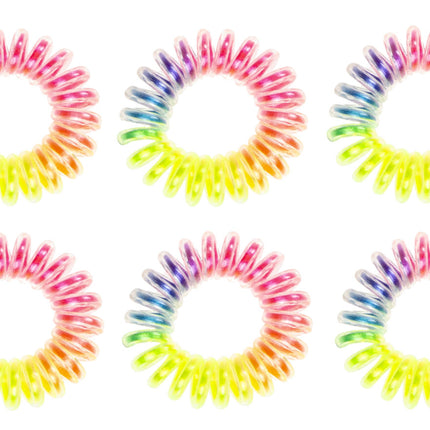 Stretchy Rainbow Hair Bobbles - 6 Pack
