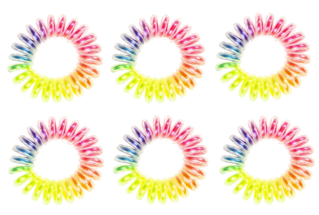 6 Stretchy Rainbow Hair Bobbles