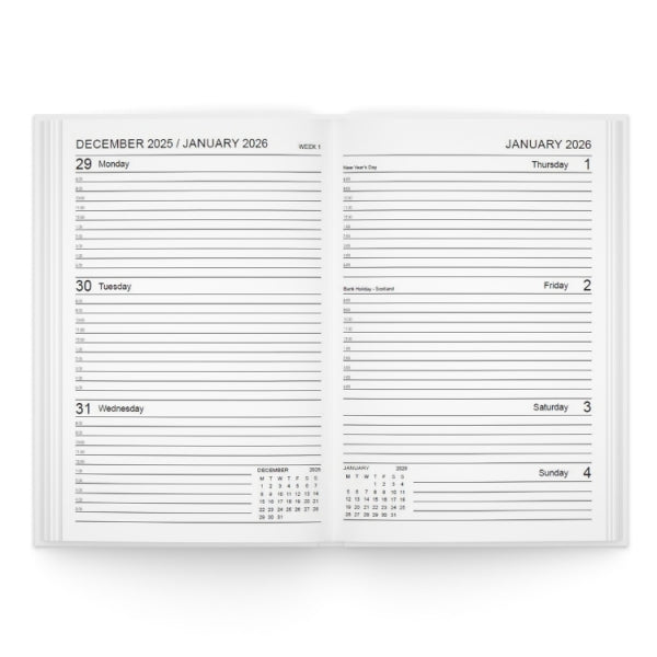 A4 Week To View Colour Block Diary - Assorted