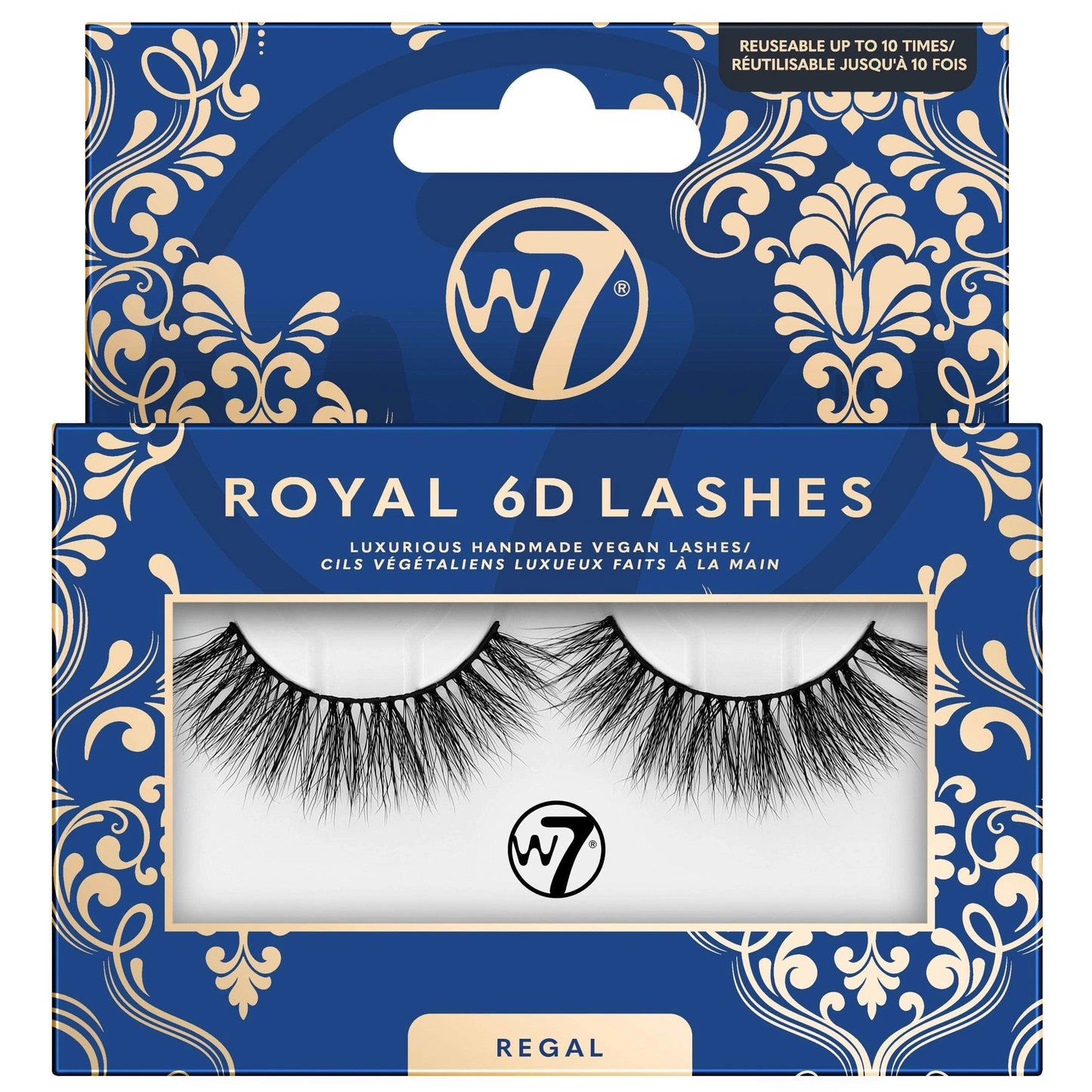 W7 Cosmetics Royal 6D False Eyelashes - Regal Lightweight Natural Look Easy Application Reusable