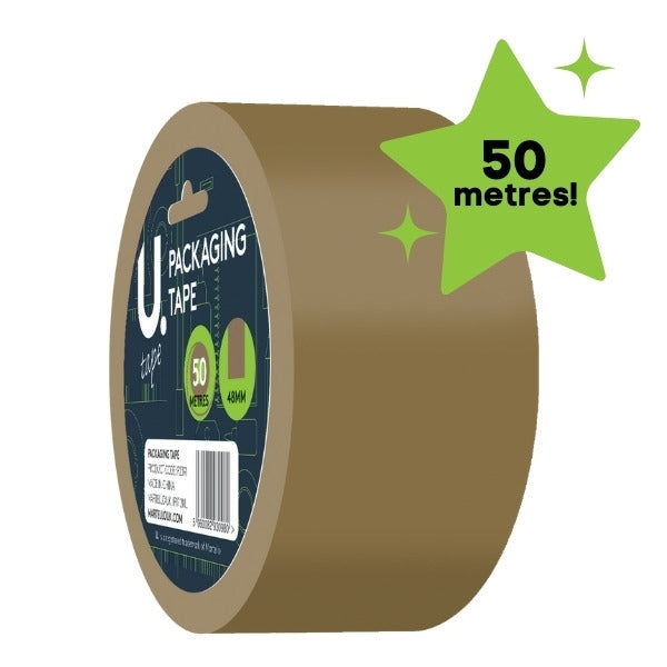 Jumbo Brown Packaging Tape - 50m Tape Various Household Office 50 Meters Long Lasting Supply